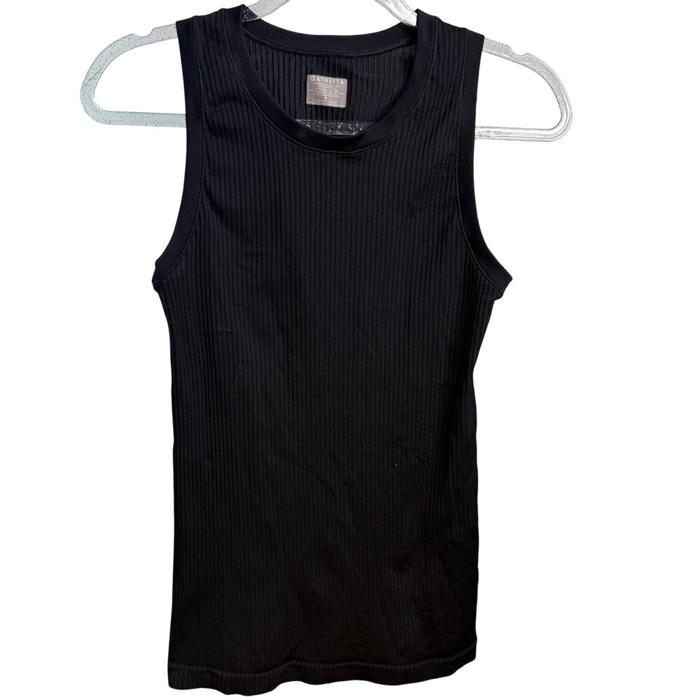 Athleta Black Ribbed Tank Small